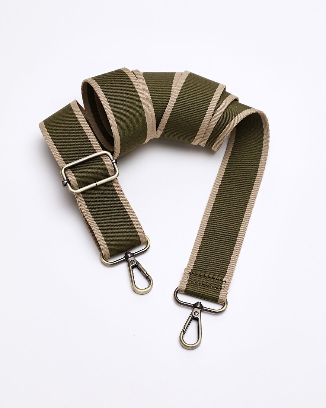 Wide Stripe Webbing Strap - Khaki