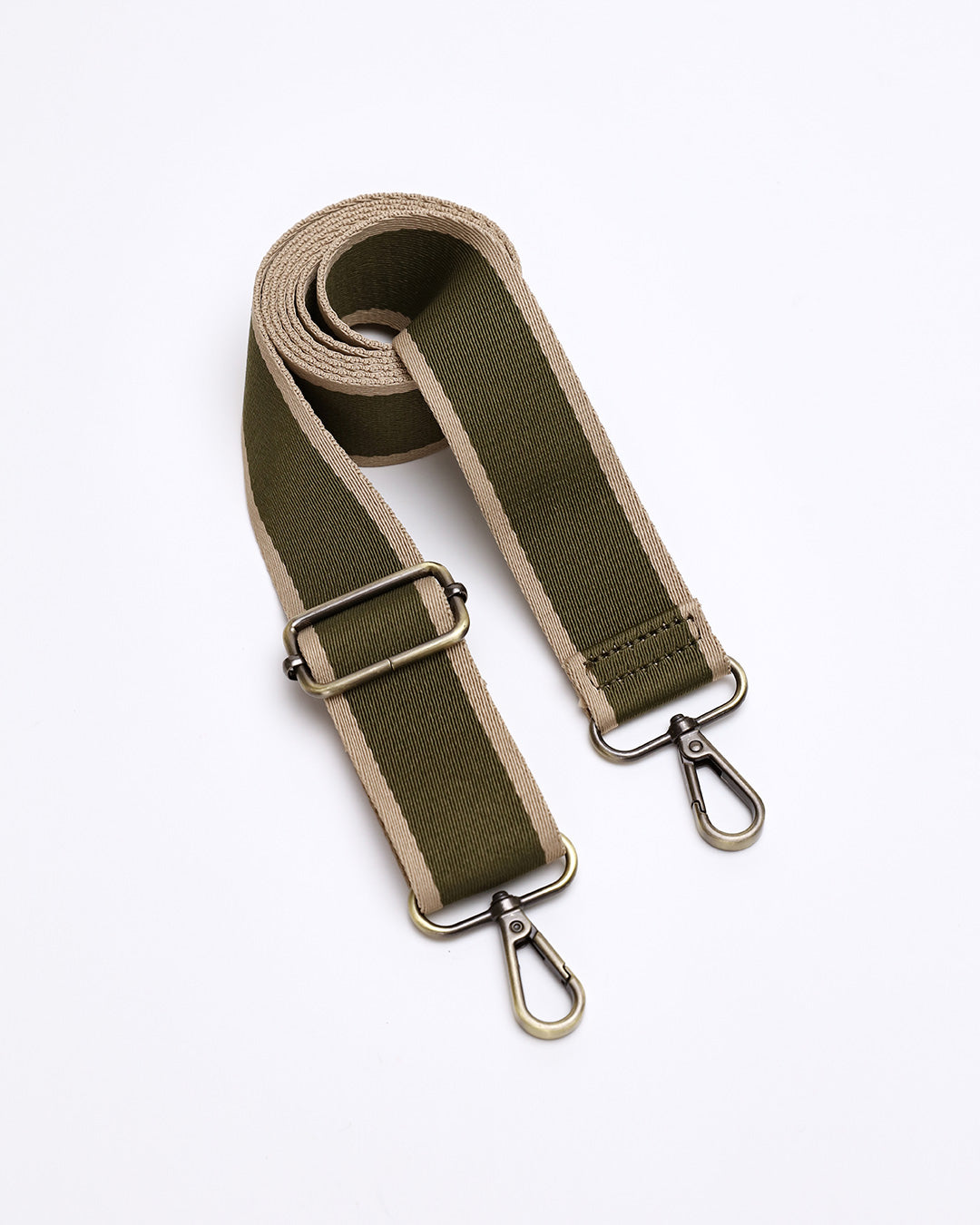 Wide Stripe Webbing Strap - Khaki