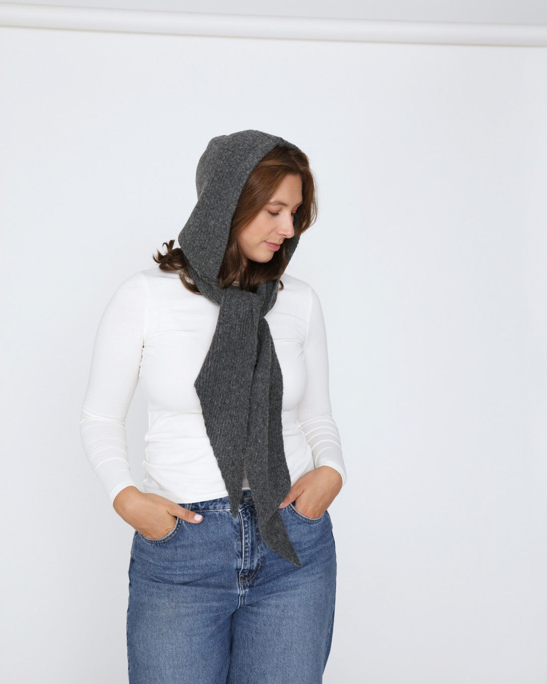 Claudia Hood Scarf - Grey