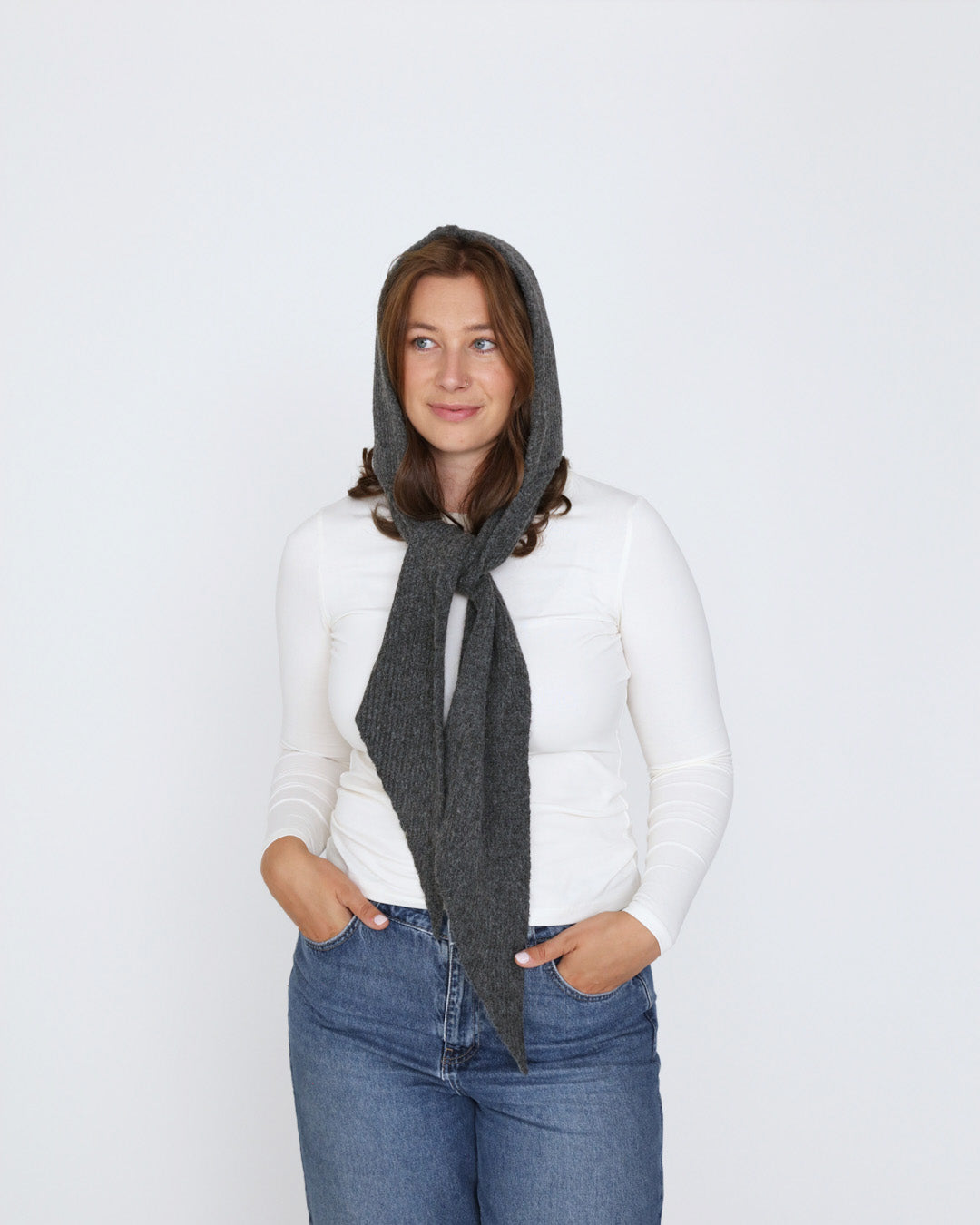 Claudia Hood Scarf - Grey