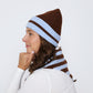 Mya Triangle Scarf - Brown/Blue