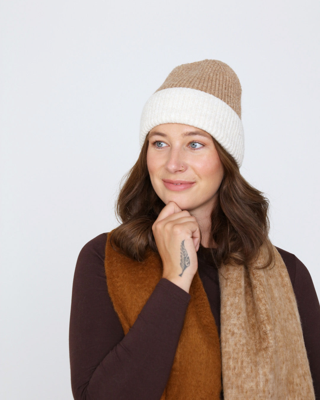 Tanya Beanie - Beige/ Cream