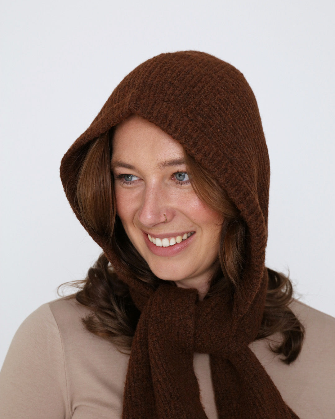 Claudia Hood Scarf - Brown