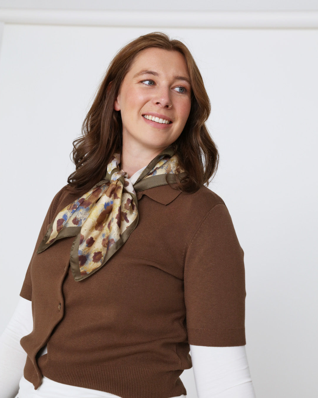 Nikki Square Scarf - Khaki