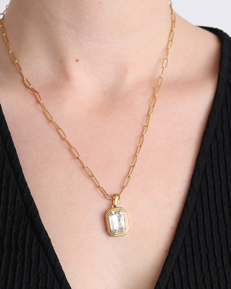 Statement Gemstone Necklace - Gold