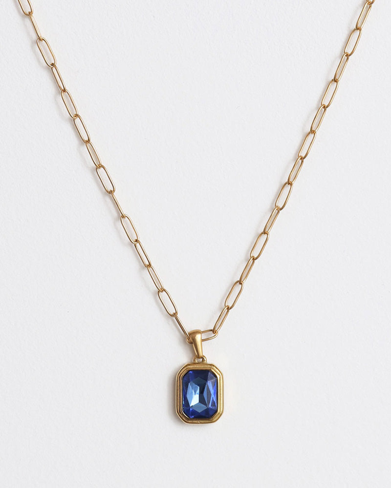 Statement Gemstone Necklace - Sapphire